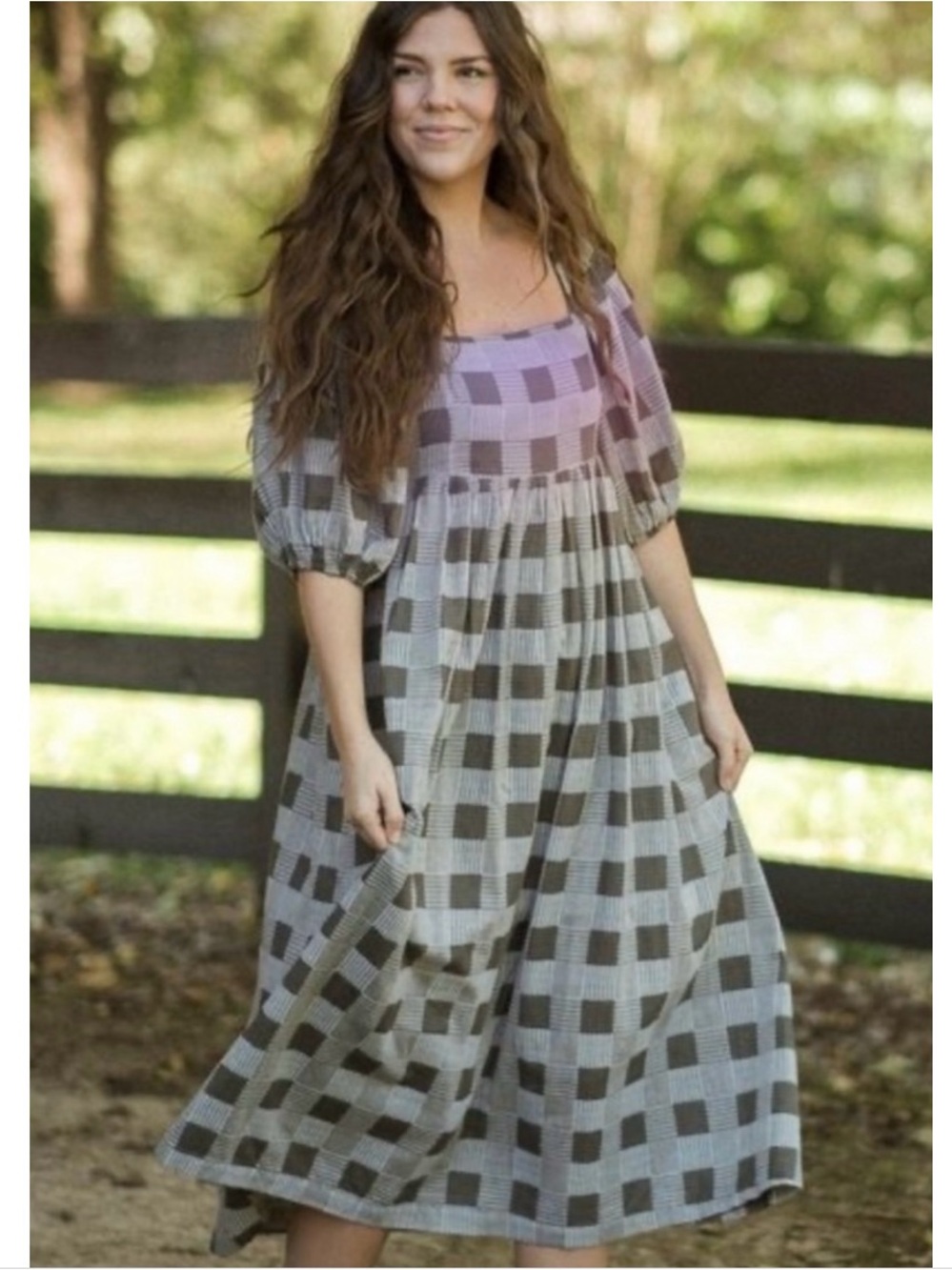 Neuflora Benton Plaid Cotton Dress Small